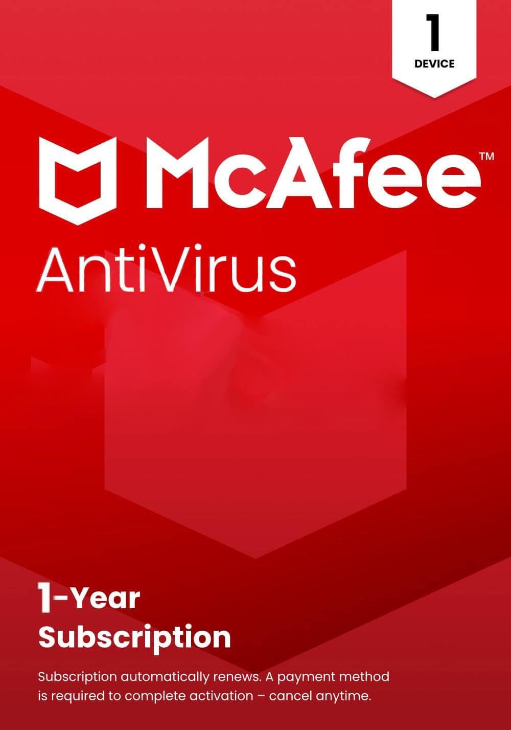 Mcafee Antivirus 1 Device 1 Year Windows/Mac/Android/iOS (Email Delivery) Global Key