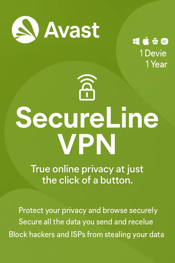 Avast SecureLine VPN 1 Device 1 Year (Email Delivery) Global
